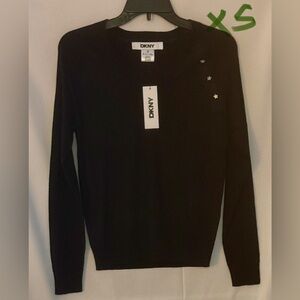 DKNY Black Metallic Sweater